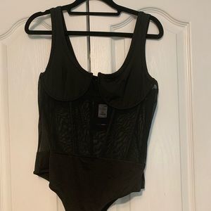 Fashion Nova Black mesh bodysuit